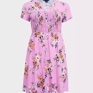 Floral Challis Shirt Dress